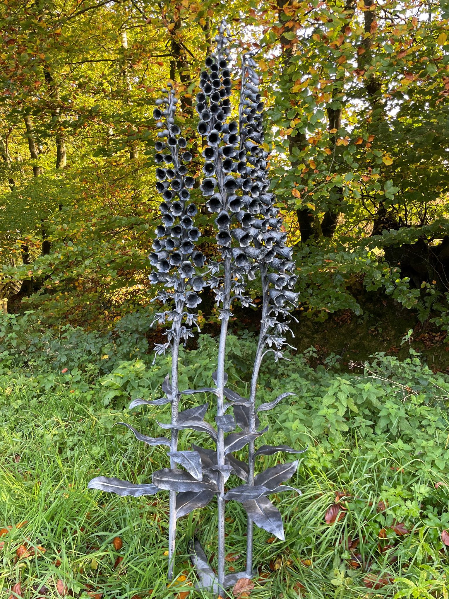 Wrought Iron Foxglove Sculpture